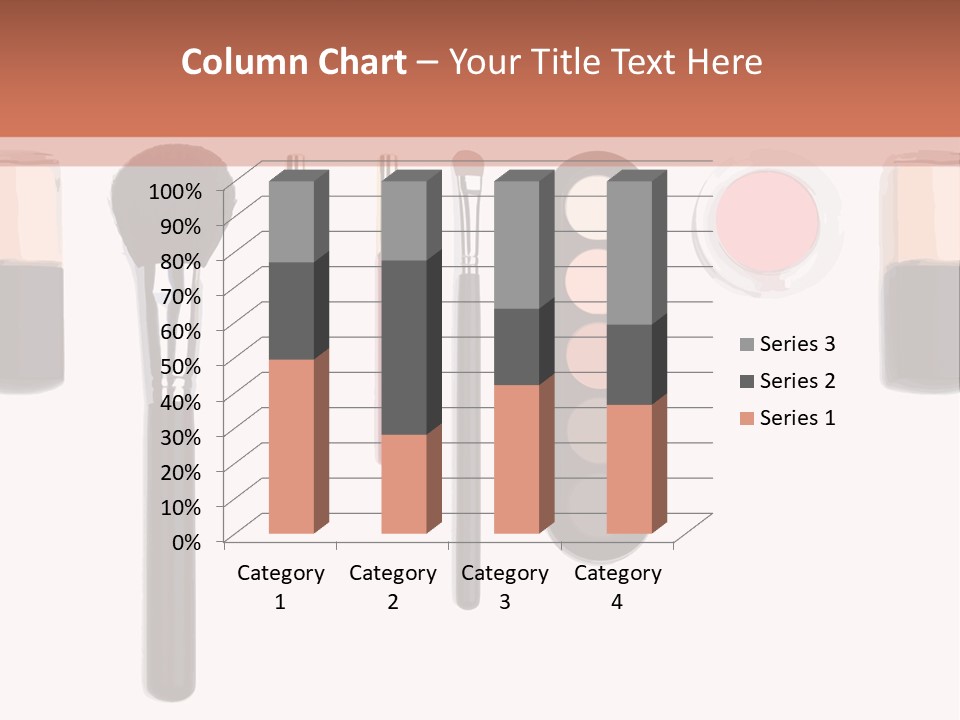 A Variety Of Makeup Products On A White Background PowerPoint Template