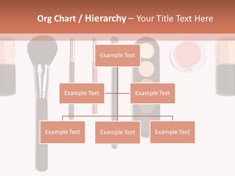 A Variety Of Makeup Products On A White Background PowerPoint Template