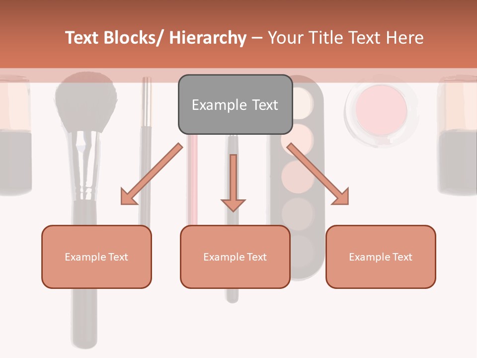 A Variety Of Makeup Products On A White Background PowerPoint Template