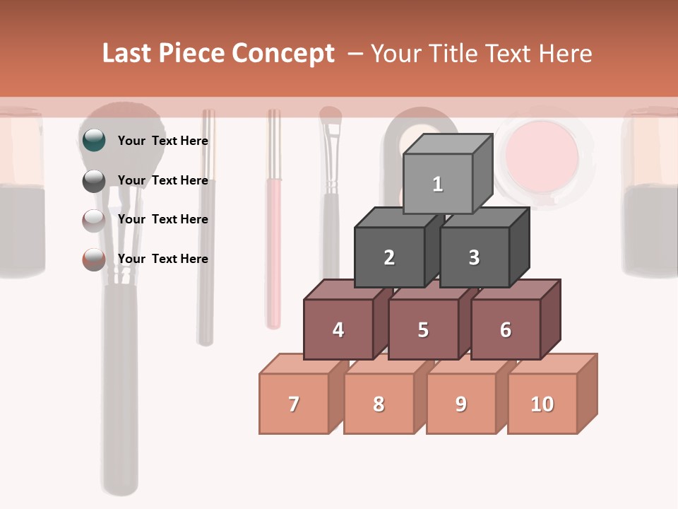 A Variety Of Makeup Products On A White Background PowerPoint Template