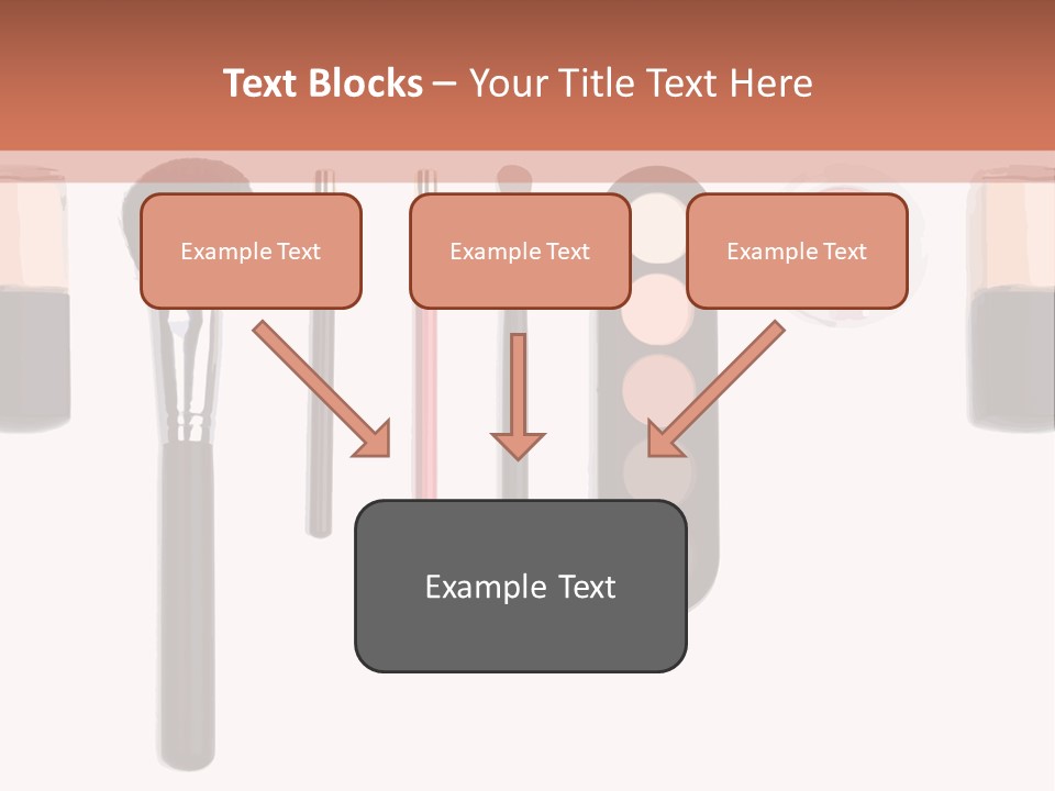 A Variety Of Makeup Products On A White Background PowerPoint Template
