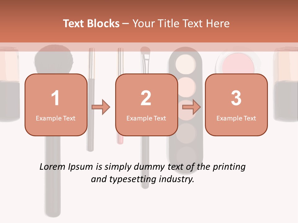 A Variety Of Makeup Products On A White Background PowerPoint Template