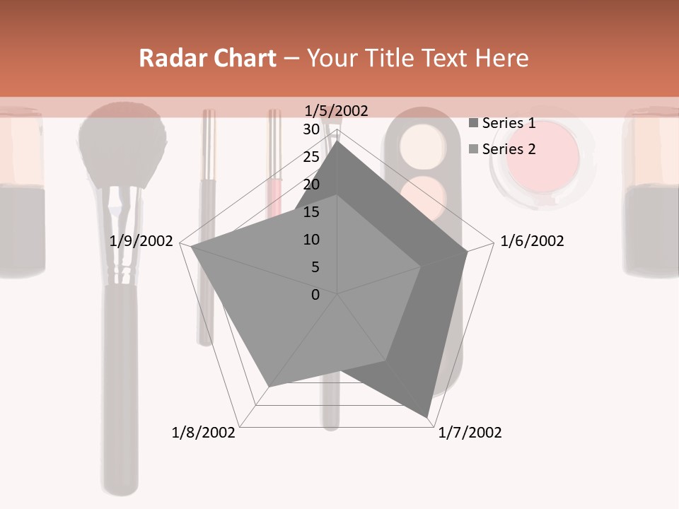 A Variety Of Makeup Products On A White Background PowerPoint Template