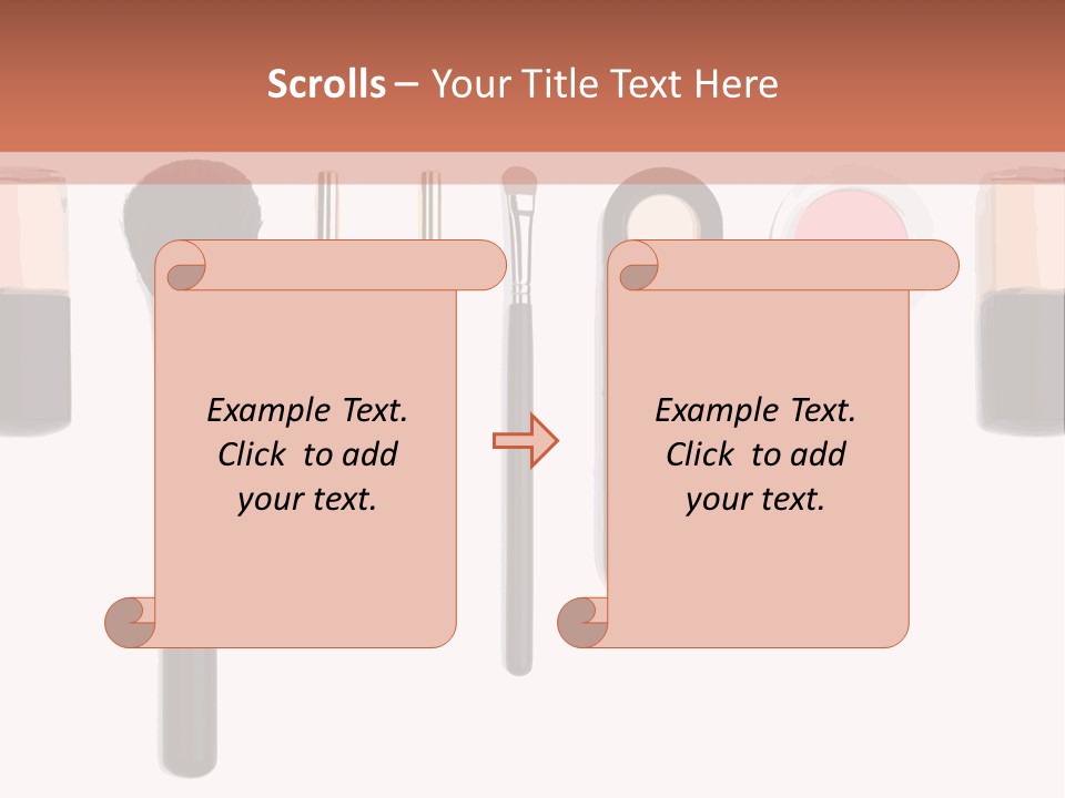 A Variety Of Makeup Products On A White Background PowerPoint Template