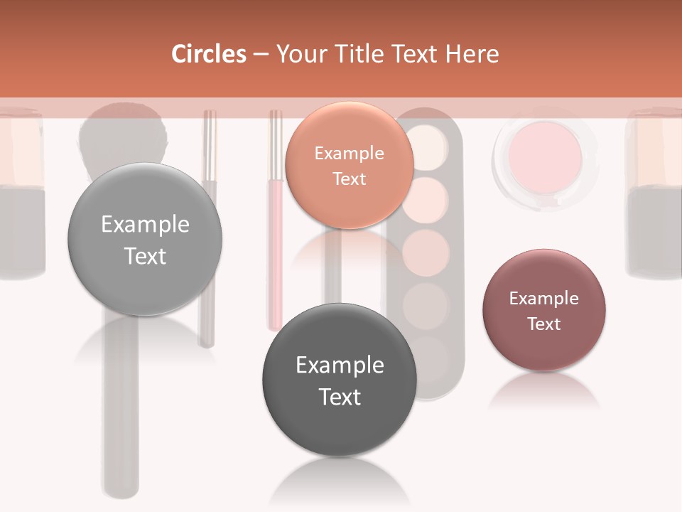 A Variety Of Makeup Products On A White Background PowerPoint Template