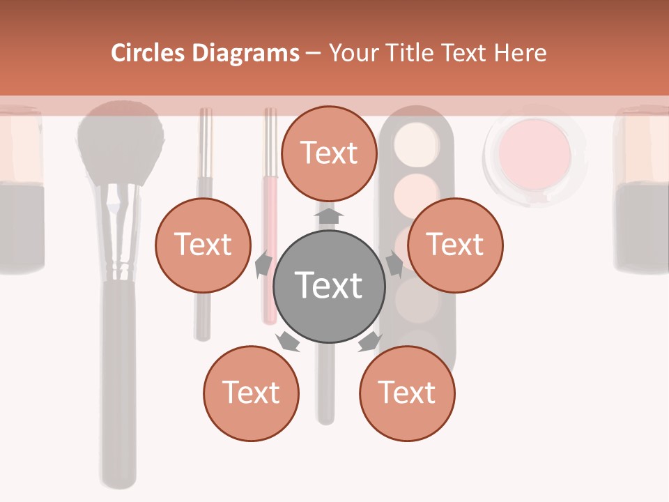 A Variety Of Makeup Products On A White Background PowerPoint Template