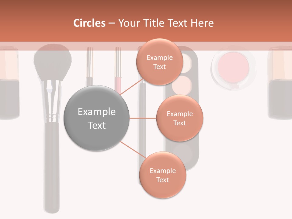 A Variety Of Makeup Products On A White Background PowerPoint Template