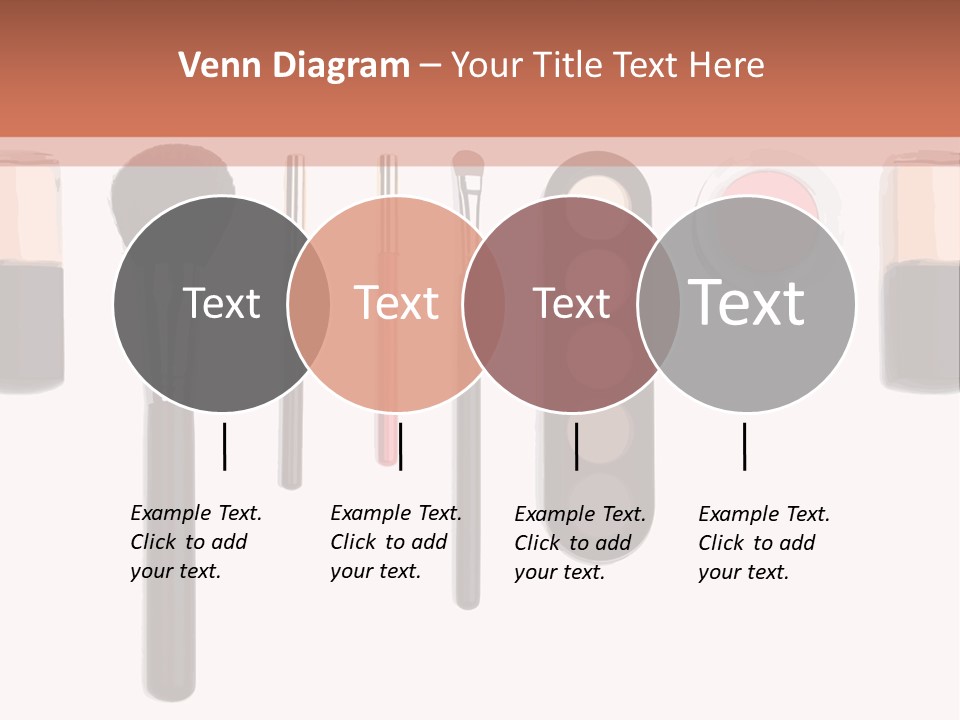 A Variety Of Makeup Products On A White Background PowerPoint Template