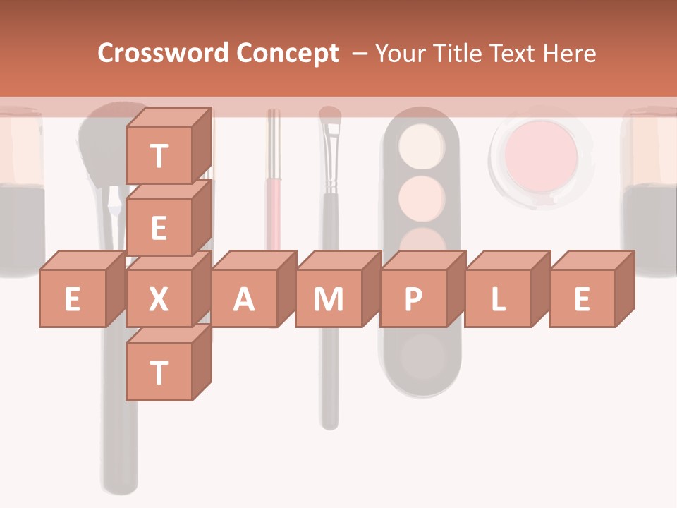 A Variety Of Makeup Products On A White Background PowerPoint Template