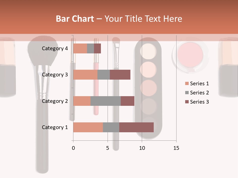 A Variety Of Makeup Products On A White Background PowerPoint Template