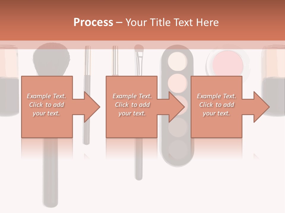 A Variety Of Makeup Products On A White Background PowerPoint Template