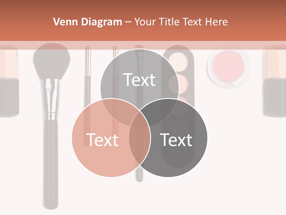 A Variety Of Makeup Products On A White Background PowerPoint Template