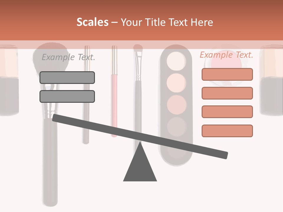 A Variety Of Makeup Products On A White Background PowerPoint Template