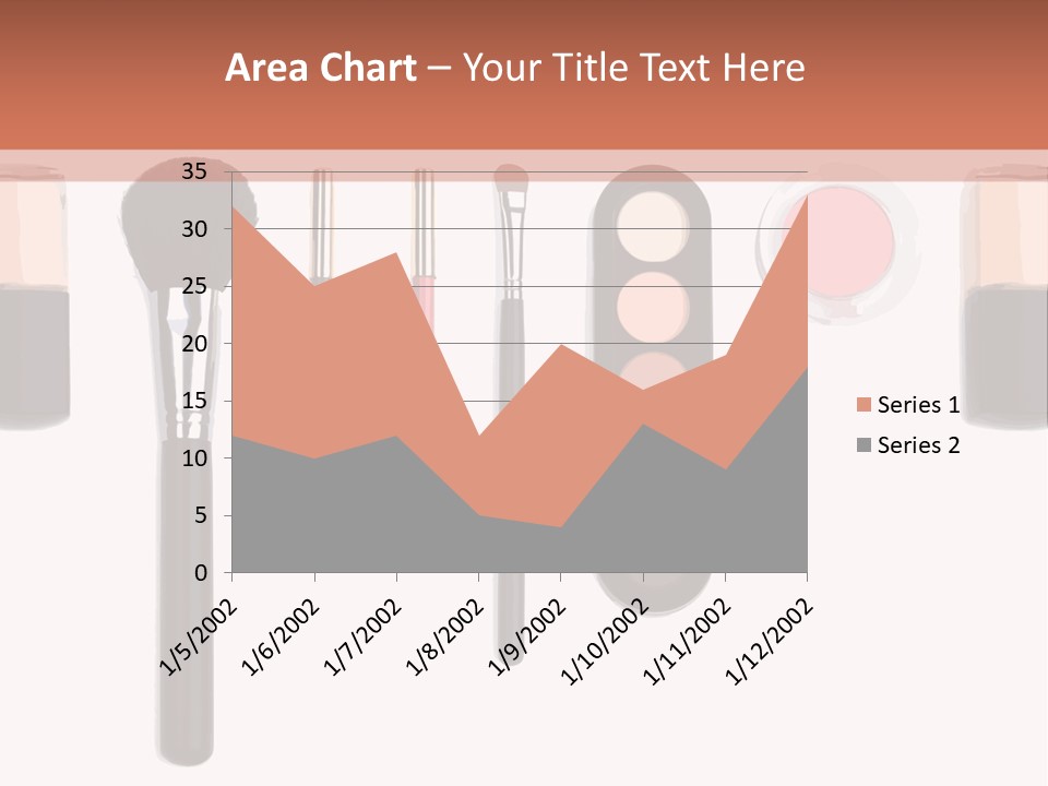 A Variety Of Makeup Products On A White Background PowerPoint Template