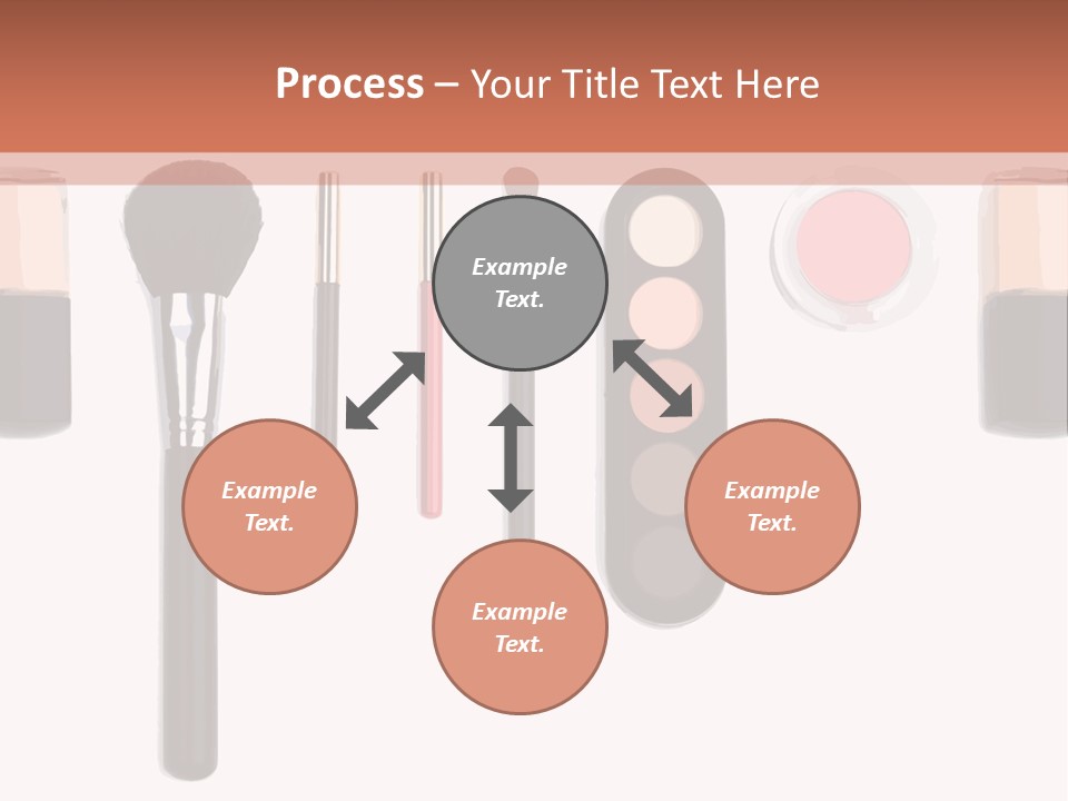 A Variety Of Makeup Products On A White Background PowerPoint Template