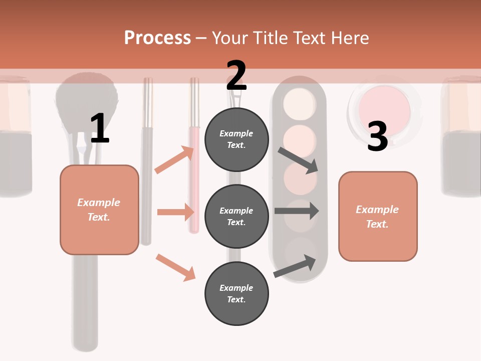 A Variety Of Makeup Products On A White Background PowerPoint Template