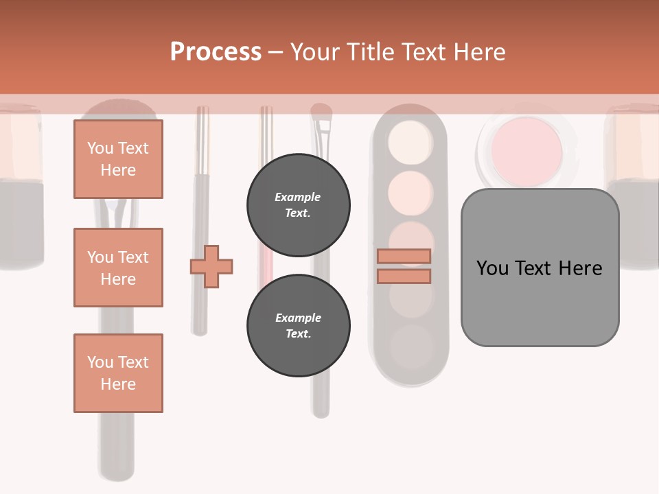A Variety Of Makeup Products On A White Background PowerPoint Template