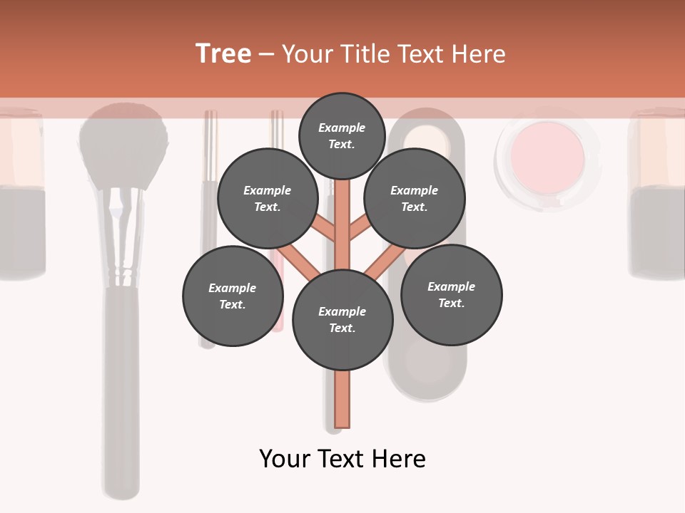 A Variety Of Makeup Products On A White Background PowerPoint Template