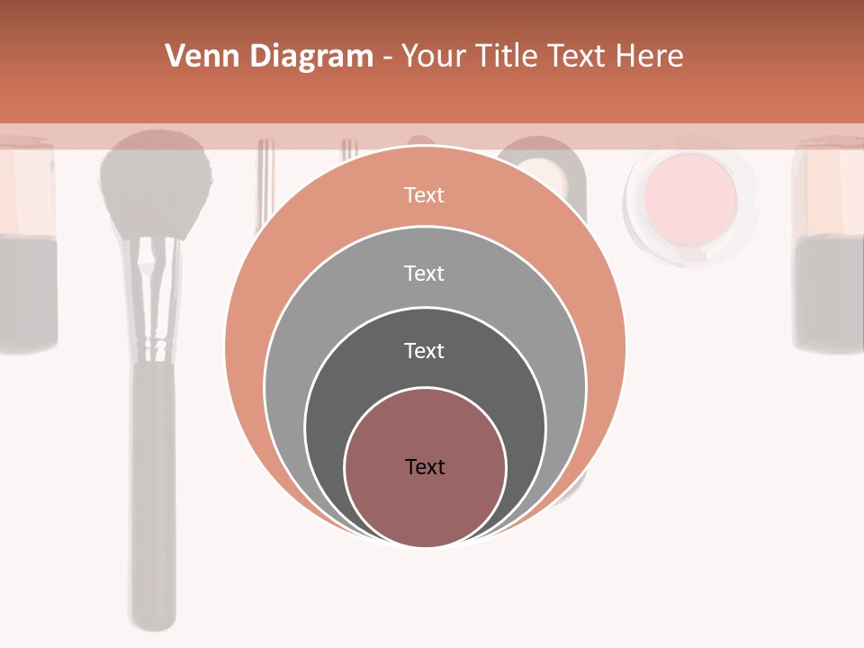 A Variety Of Makeup Products On A White Background PowerPoint Template