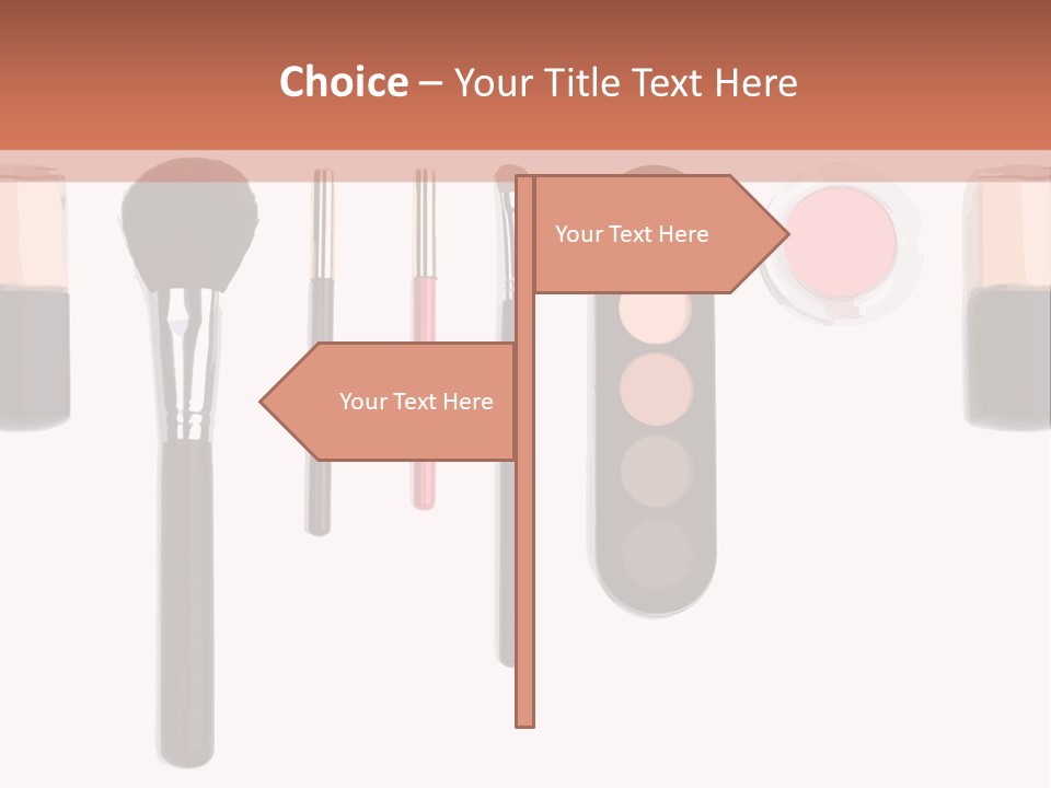 A Variety Of Makeup Products On A White Background PowerPoint Template