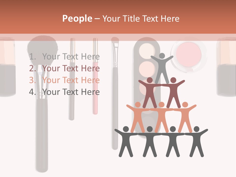 A Variety Of Makeup Products On A White Background PowerPoint Template