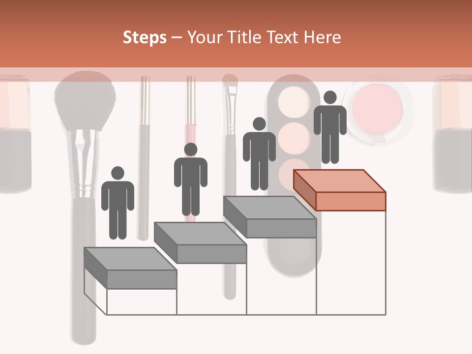 A Variety Of Makeup Products On A White Background PowerPoint Template