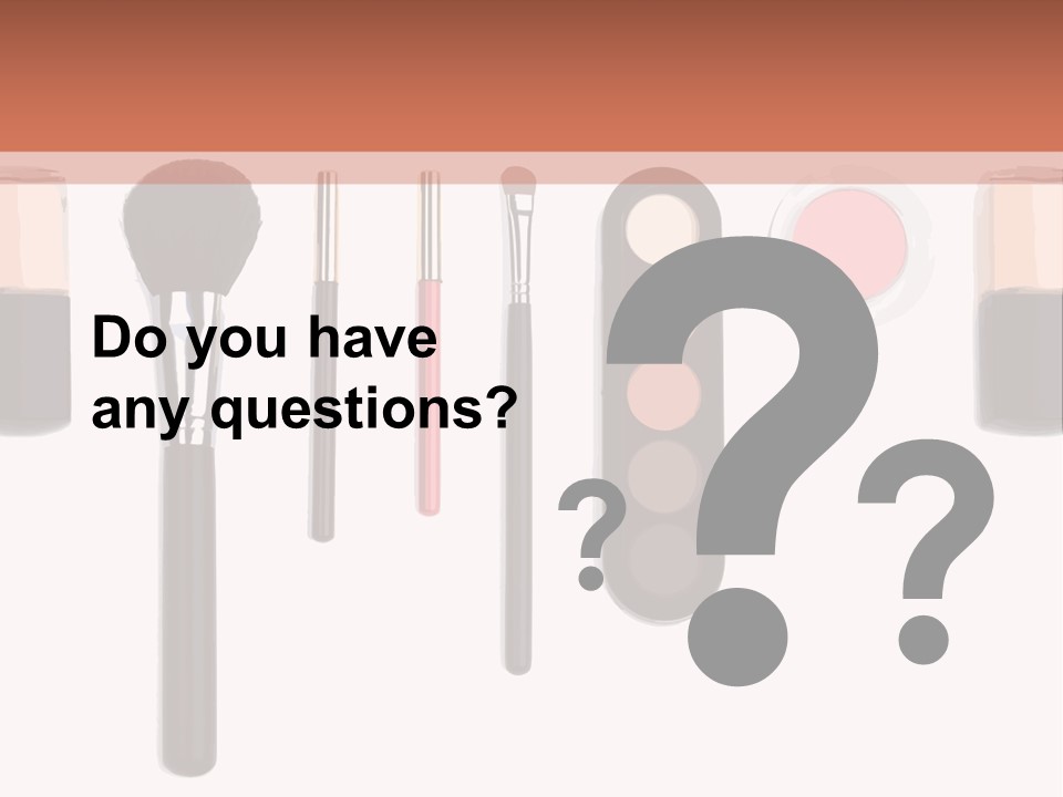 A Variety Of Makeup Products On A White Background PowerPoint Template