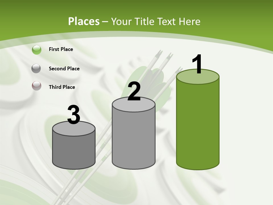 A Green Arrow On Top Of A Green Target PowerPoint Template