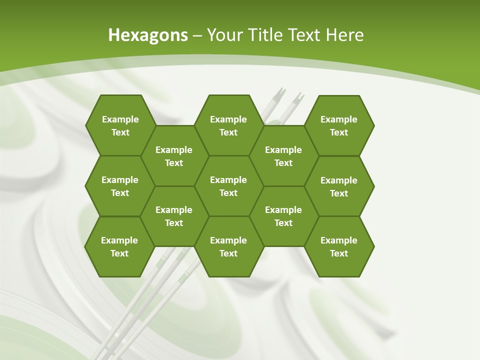 A Green Arrow On Top Of A Green Target PowerPoint Template