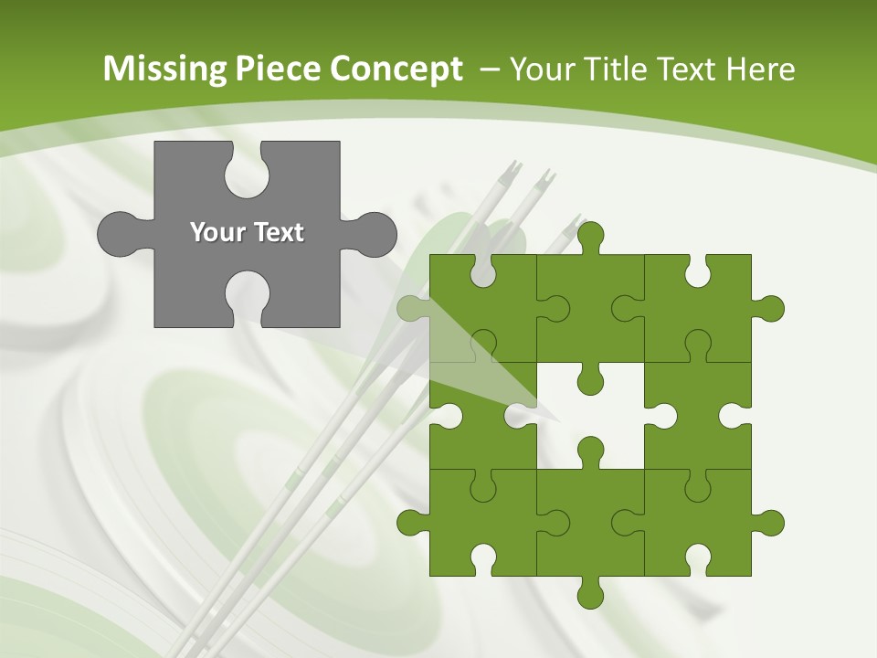A Green Arrow On Top Of A Green Target PowerPoint Template