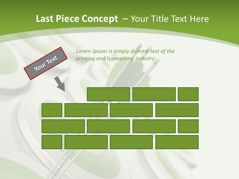 A Green Arrow On Top Of A Green Target PowerPoint Template