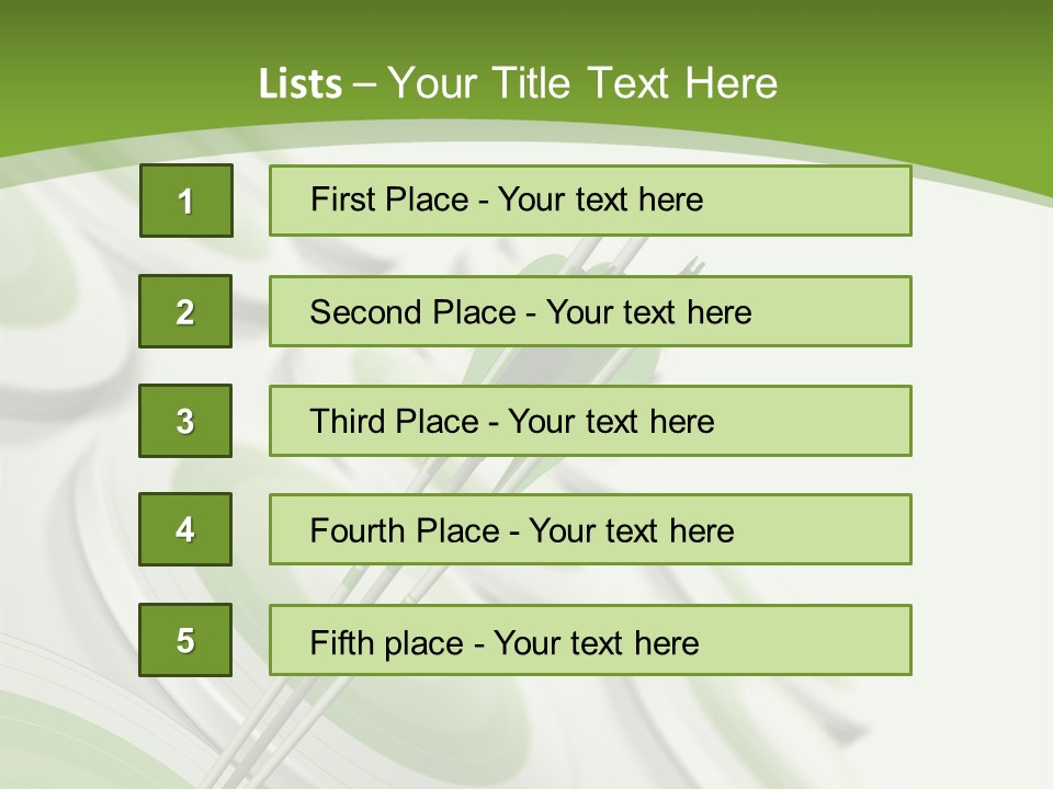 A Green Arrow On Top Of A Green Target PowerPoint Template