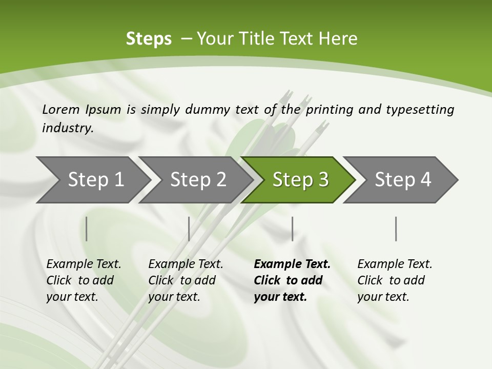 A Green Arrow On Top Of A Green Target PowerPoint Template