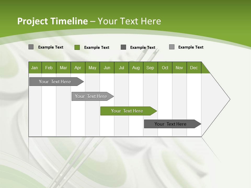 A Green Arrow On Top Of A Green Target PowerPoint Template