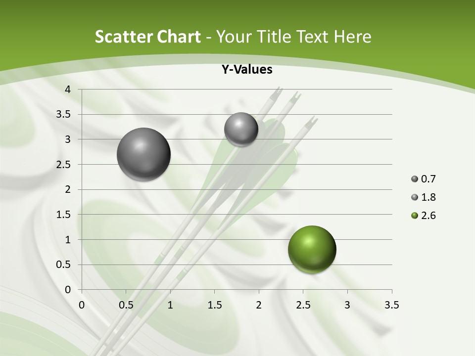 A Green Arrow On Top Of A Green Target PowerPoint Template