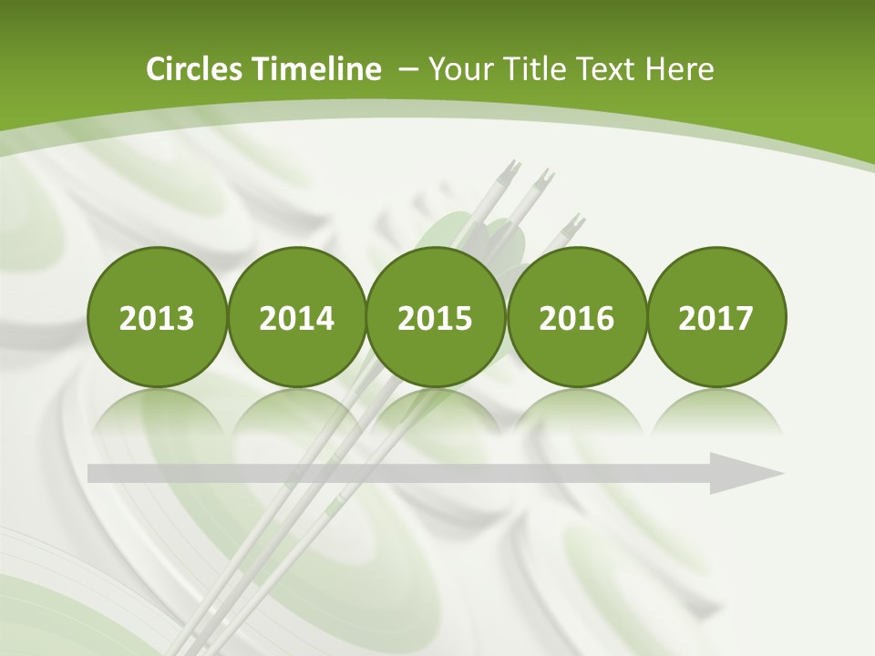 A Green Arrow On Top Of A Green Target PowerPoint Template