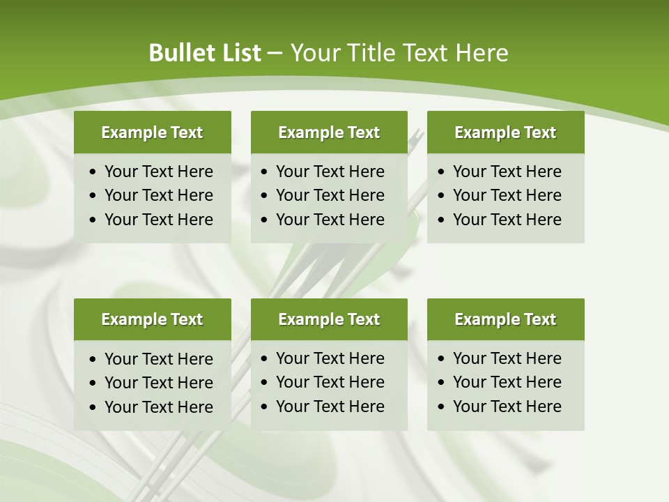 A Green Arrow On Top Of A Green Target PowerPoint Template