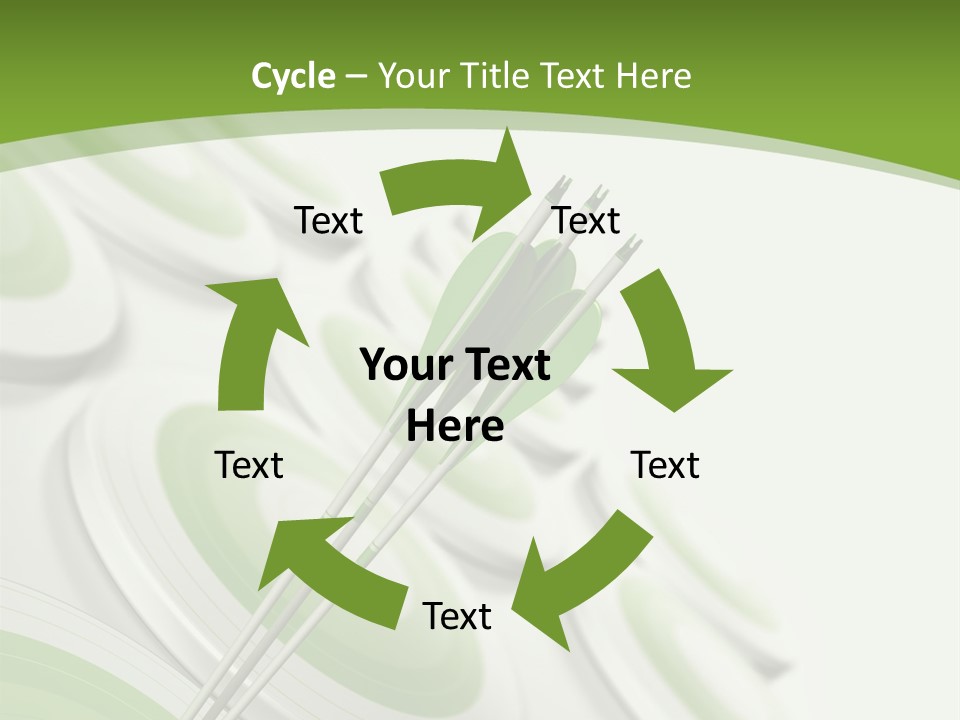 A Green Arrow On Top Of A Green Target PowerPoint Template