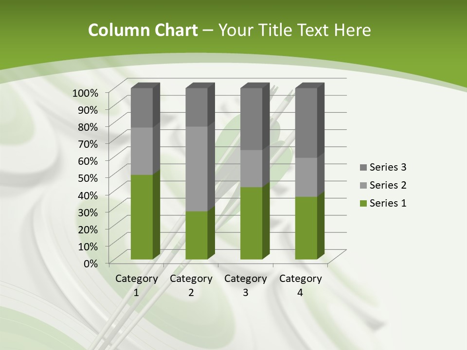 A Green Arrow On Top Of A Green Target PowerPoint Template