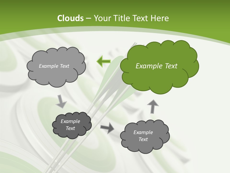A Green Arrow On Top Of A Green Target PowerPoint Template
