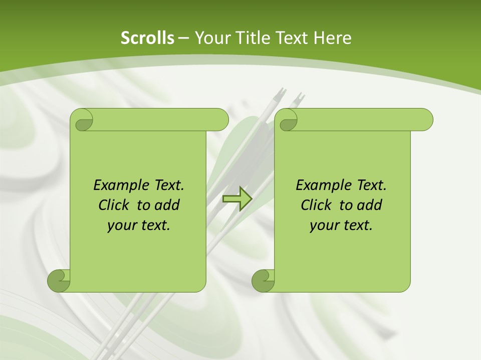 A Green Arrow On Top Of A Green Target PowerPoint Template