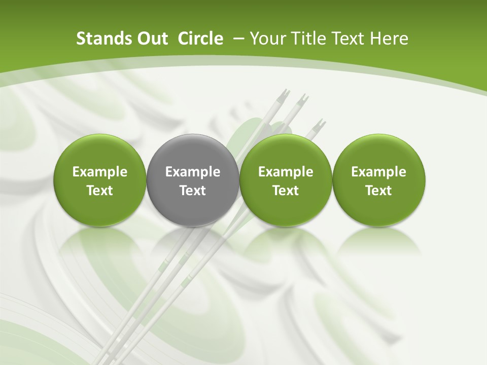 A Green Arrow On Top Of A Green Target PowerPoint Template