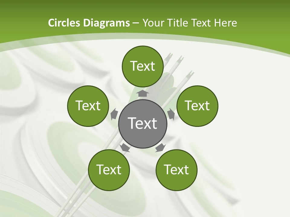 A Green Arrow On Top Of A Green Target PowerPoint Template