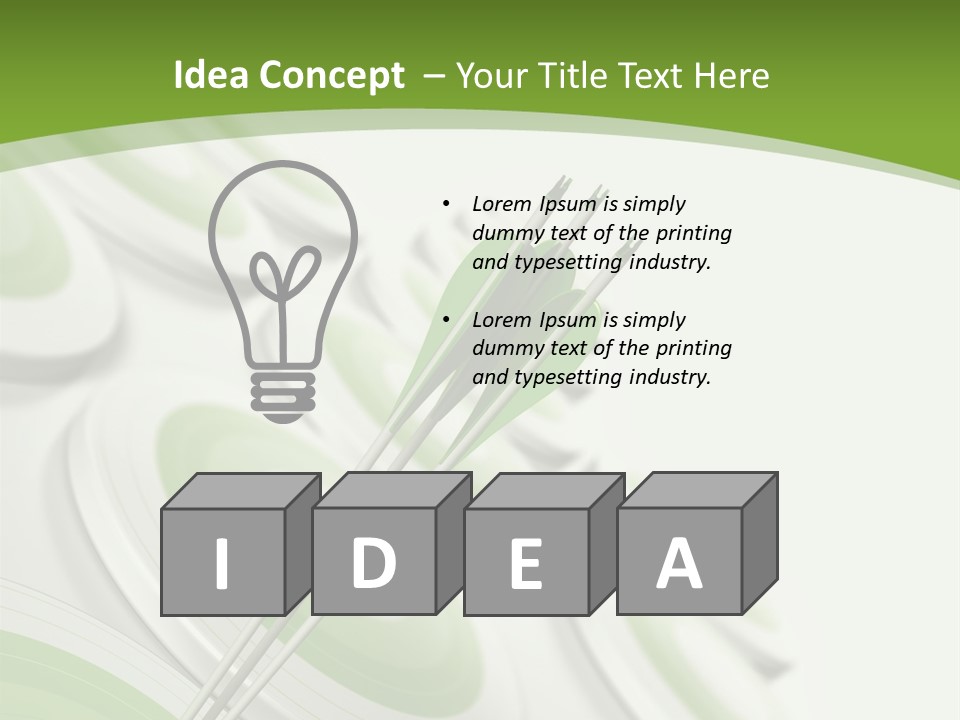 A Green Arrow On Top Of A Green Target PowerPoint Template