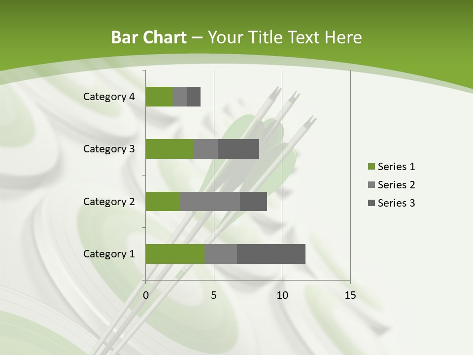 A Green Arrow On Top Of A Green Target PowerPoint Template