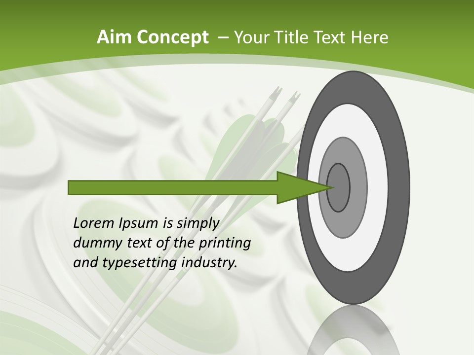 A Green Arrow On Top Of A Green Target PowerPoint Template