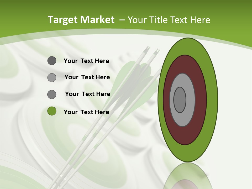 A Green Arrow On Top Of A Green Target PowerPoint Template