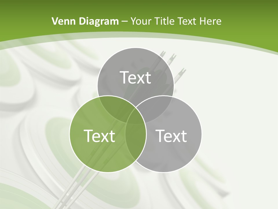 A Green Arrow On Top Of A Green Target PowerPoint Template