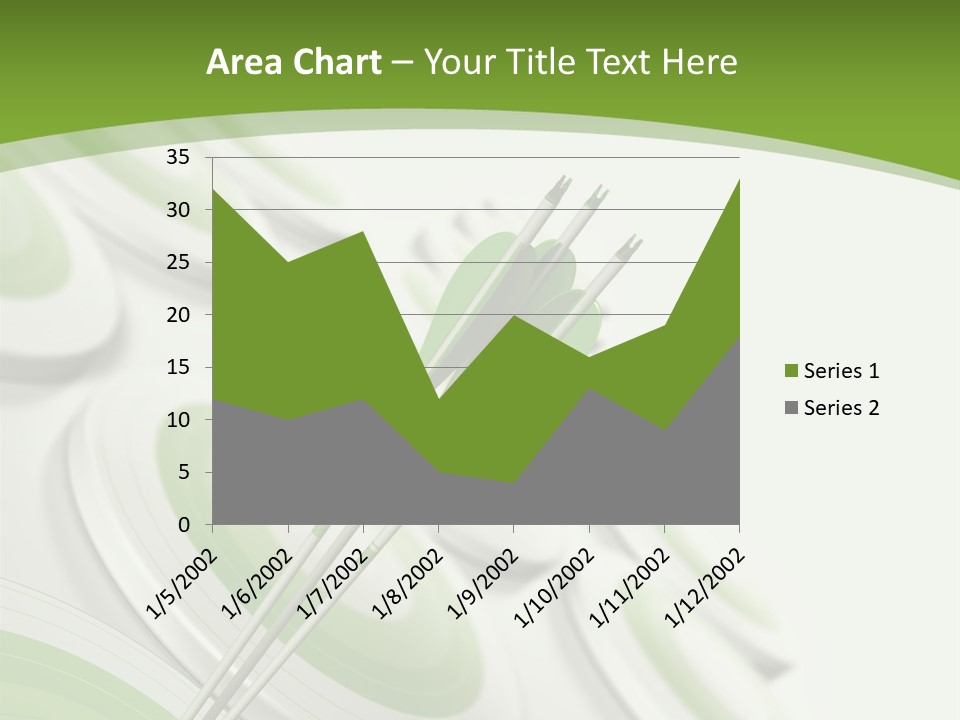 A Green Arrow On Top Of A Green Target PowerPoint Template