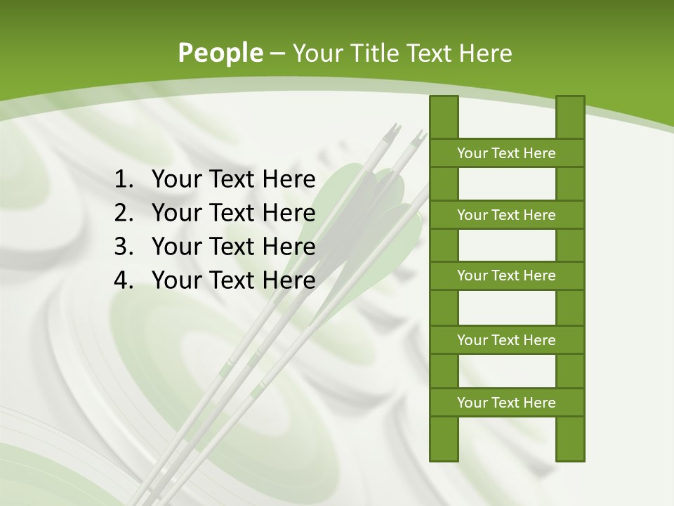 A Green Arrow On Top Of A Green Target PowerPoint Template